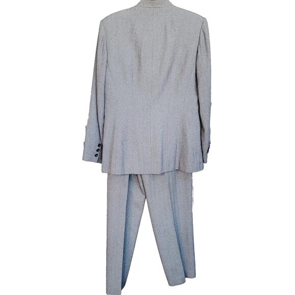 DONNA TORAN 2 Pcs SUIT Long Jacket/ Blazer & Pants Sz 10 Gray Vtg - Picture 2 of 13